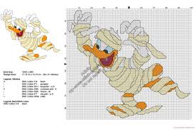 Free guide to cross stitch booklet. Disney Donald Duck Mummy Free Halloween Cross Stitch Pattern 98x87 Free Cross Stitch Patterns Simple Unique Alphabets Baby