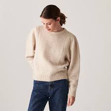 Great selection by yard & bolt. Raglan Sleeve Sweater In Cocoon Wool And Cable Knit Carlotta