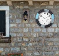 Amazon.com : JoFomp 13 Inch Resin Faux-Stone Outdoor Clocks ...
