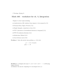 Or search for what you are looking for. Math 165 Worksheet For Ch 5 Integration