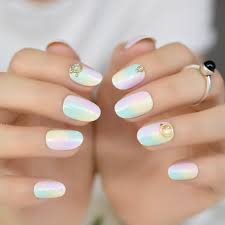 Alibaba.com offers 1,619 acrylic gel medium products. 24pcs Kit Rainbow Glitter Acrylic Nail Art Tips Colorful Oval Medium Artificial Fake Nails With Glue Sticker Salon Product Z923 Buy At The Price Of 1 66 In Aliexpress Com Imall Com