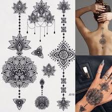 Sexy Body Art Temporary Tattoo Black Henna Lace Tattoos Adult Tribal Flower Kit 5060567930139 Ebay