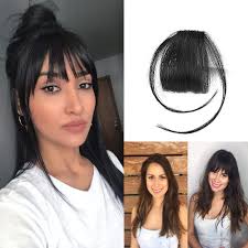 So in the sunlight, there is a tint of brown. Bangs With Temples Jet Black Hikyuu Jet Black Human Hair Bangs Extensions Hand Tied Hair Piece For Girls One Piece Clip On Bangs Human Hair Amazon In Beauty