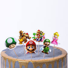 I found one that really isn't that hard to make and looks very impressive! Super Mario Cake Topper 6pcs Lot Mario Bros Theme Cupcake Topper Picks Mario Theme Birthday Party Supplies Dessert Baking Decor Buy At The Price Of 1 69 In Aliexpress Com Imall Com