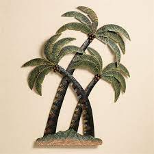 Coco Palm Tree Metal Wall Sculpture Palm Tree Metal Wall Art Palm Tree Wall Art Metal Tree
