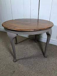Delightfully tapered legs and a bold floral design make this. Painted Round Coffee Table Side Table Cabriole Leg Circular Lamp Tab Furniture Recycling Shop