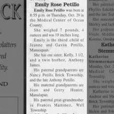 Emily Rose Petillo Birth October 29, 1997