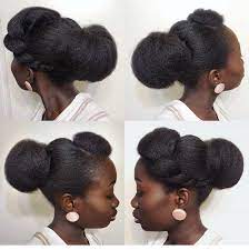 Natural Hair Updo Styling For Black Women To Style Their Hair At Home Natural Hair Styles Natural Hair Updo Short Hair Styles Easy