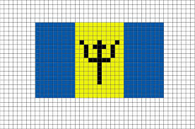 Flag Of Barbados Pixel Art Pixel Art Drapeau Art