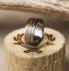 Handcrafted Wedding Band Featuring Iron Ore Handcrafted Wedding Bands Black Zirconium Titanium Bands