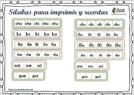 Además , entrega un poco de vocabulario , para los estudiantes.especial para que los niños se entretengan aprendiendo. Actividades Con Silabas Para Ninos Ayuda Docente