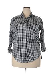 Details About Abercrombie Fitch Women Blue 3 4 Sleeve Button Down Shirt 5x Plus