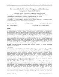 Maybe you would like to learn more about one of these? Pdf Government Linked Investment Companies And Real Earnings Management Malaysian Evidence