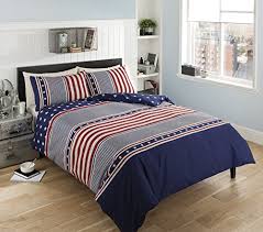 Stars and stripes bedding by victor mill, made in usa, is for the patriot with an american flag pattern having red and white stripes and blue and white star. Pieridae Liberty Stars Stripe Duvet Bedding Quilt Cover Reversible Set King Buy Online In Bahamas At Bahamas Desertcart Com Productid 54290313