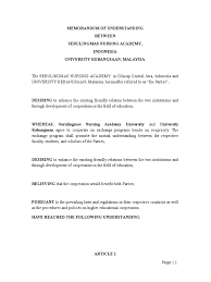 And in respect of india, a company incorporated under. Memorandum Of Understanding Malaysia Nursing Memorandum Of Understanding