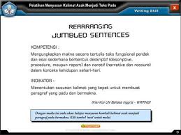 Soal dialog, contoh descriptive text bahasa inggris tentang artis, soal pilihan ganda mata kuliah pendidikan kewarganegaraan, contoh kalimat acak bahasa inggris, offering a. Menyusun Kalimat Acak Jumbled Sentences Menjadi Teks Padu Bermakna Media Peduli Pendidikan