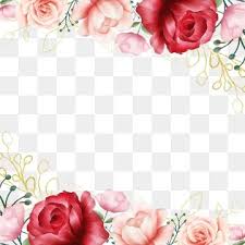 Watercolor Flowers Border Elements With Golden Floral Decoration Png And Psd Watercolor Flower Background Flower Illustration Watercolor Flowers