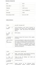 Template for a curriculum vitae getpicks co. Esempi Di Curricula In Inglese