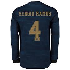 Das teilte der spanische hauptstadtklub am mittwochabend mit. Kinder Fussball Sergio Ramos 4 Auswartstrikot Marine Langarmtrikot 2019 20 Hemd