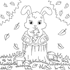 Um Coelho Fofo Tem Uma Cenoura Nas Patas Pagina Do Livro Para Colorir Para Criancas Estilo De Desenho Animado Ilustracao Vetorial Isolada No Fundo Branco 3663393 Vetor No Vecteezy