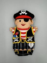 Melissa & Doug Hand Puppet Pirate 9” Small Kids Toy Soft