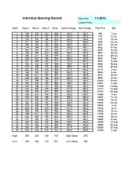 bowling record sheet