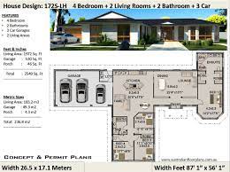 4 Bedroom House Plan 2549 Sq Feet Or 236 M2 4 Bed Home Etsy Container House Plans House Plans For Sale Craftsman House Plans