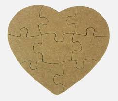 Free heart shaped puzzle template. Heart Shaped Jigsaw Puzzle 8 Piece Heart Puzzle Bare Etsy