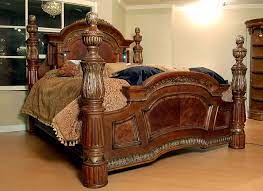 King Size Beds Eastern King Size Heavy Birch Poster Bed Marble Inlays Auctions Buy Tuscan Style Bedrooms Furniture Antique King Size Bed