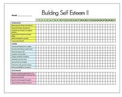 Printable Self Esteem Tracker I Therapy Worksheets Self