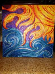 Acrylic Painting Metallic Sunny Ocean By Dp Art Art Painting Art Projects Canvas Art