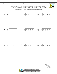 4th grade long division worksheets