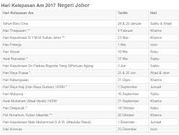 Senarai negeri cuti umum perayaan thaipusam 2017. Tarikh Cuti Umum Negeri Johor 2017 Informasi Santai