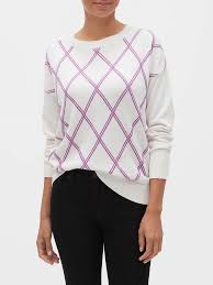 Argyle Crew Neck Sweater Banana Republic Factory Madewell Womens Sweaters For Women Fashion Trends Curvy