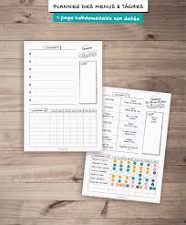 Organiseur Familial 2020 2021 A Imprimer Planner De Famille Avec Un Calendrier Mensuel Et Un Planning Hebdomadaire Des Taches Et Menus Bullet Journal Journal