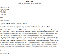 Sample Compliance Cover Letter