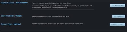 It is open to users. Steam Playtest Steamworks Documentation