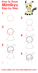 Mimikyu How To Draw From Pokemon Step By Step 13 Easy Steps Dessin Pokemon Tutoriel De Dessin Dessins Faciles