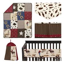 Cribbing can pose an increased risk of colic. Wild West Cowboy Collection Boy 5 Piece Nursery Crib Bedding Set Red Blue And Tan Western Horse Overstock 31785125