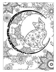 Cat Coloring Moon Kitten Etsy Moon Coloring Pages Horse Coloring Pages Coloring Pages