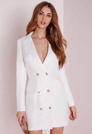 Missguided Long Sleeve Tuxedo Dress White Tux Dress Tuxedo Dress Blazer Dress