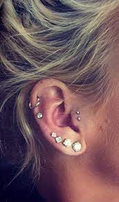 Double Tragus Piercing Earings Piercings Tragus Piercings Cute Ear Piercings