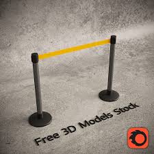 Pin On Retractable Queue Barrier System Free 3d Model