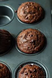 Skinny Double Chocolate Banana Muffins Recipe Recipe Chocolate Banana Muffins Banana Muffin Recipe Banana Muffins