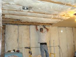 Learn how to insulate the floor above your basement or crawlspace and help create a more comfortable home with this easy. Insulating The Basement Ceiling Son Installing R 19 Insula Flickr