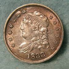 1833 Capped Bust Silver Half Dime Au Light Album Toning United States Coin Key Dates Us Coins Coins