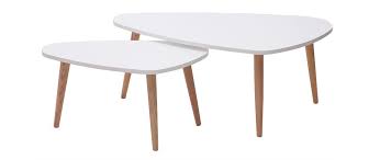 tables gigognes scandinaves blanches et bois clair lot de 2 artik en 2020 table basse table basse scandinave et table gigogne scandinave
