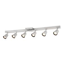 Sunray 39 37 In 6 Light Brushed Nickel Integrated Led Fixed Track Lighting Kit With Square Tube 801205 The Home Depot