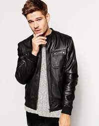 River Island Real Leather Bomber Jacket Leather Jacket Men Cool Jackets For Men Jackets Men Fashion