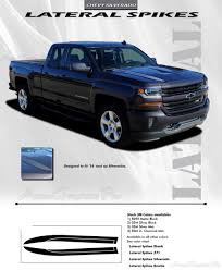 2016 2017 2018 Chevy Silverado Hood Decals Lateral Spikes Stripes Double Hood Spear Accent Vinyl Graphics Kit